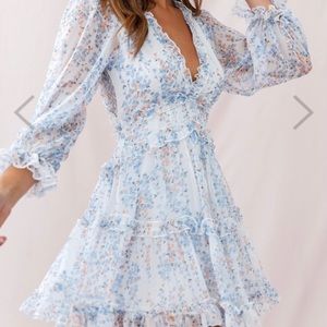 Selfie Leslie Ruffle Floral Dress NWT
